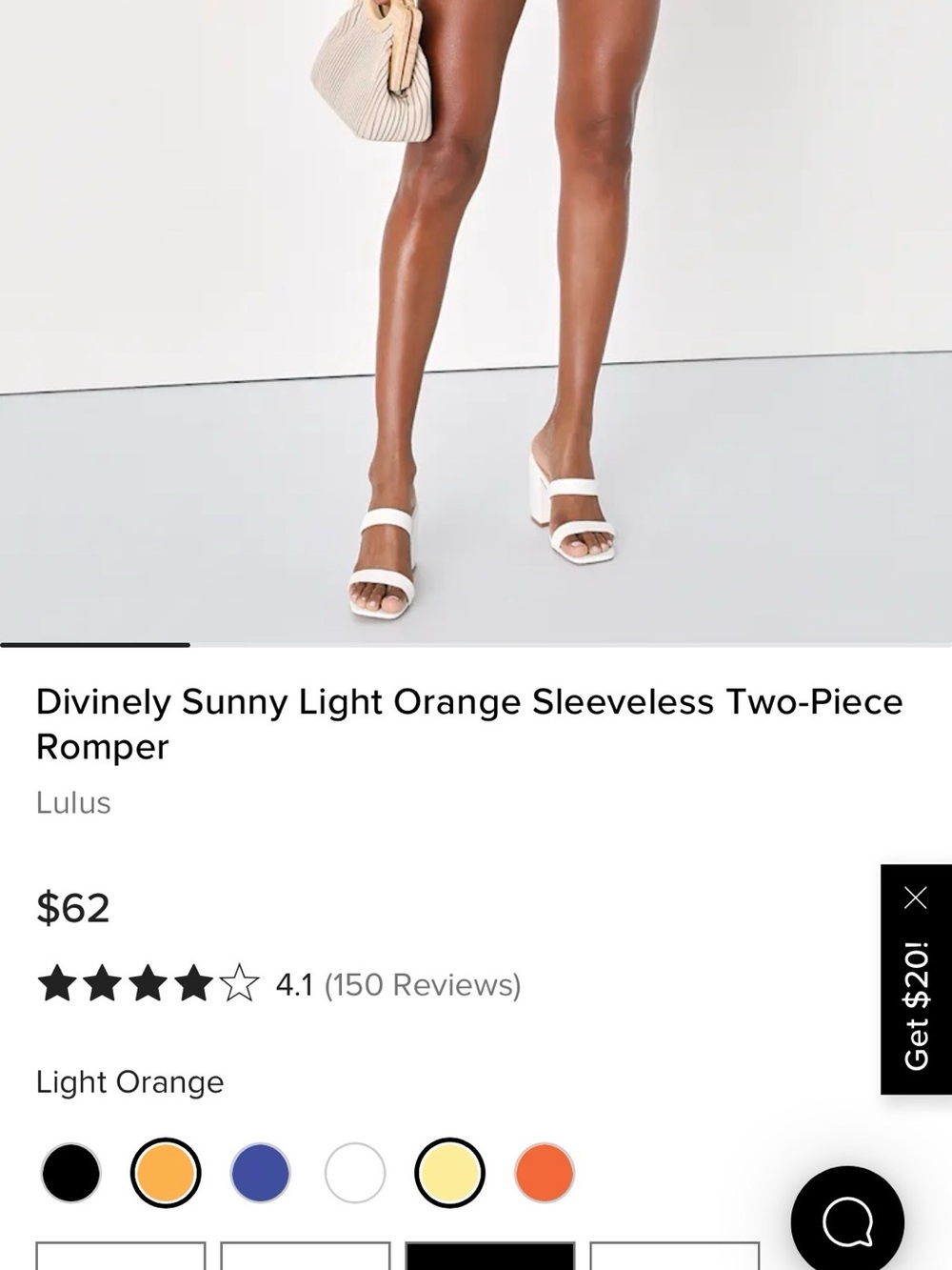 Lulu’s Divinely Sunny Light Orange Sleeveless Two-Piece Romper - Picture 4 of 4